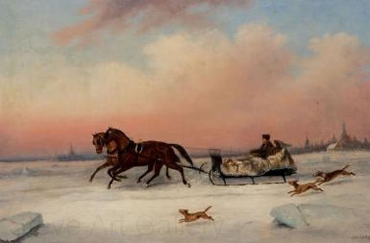 Cornelius Krieghoff A Gentleman's Cutter Norge oil painting art
